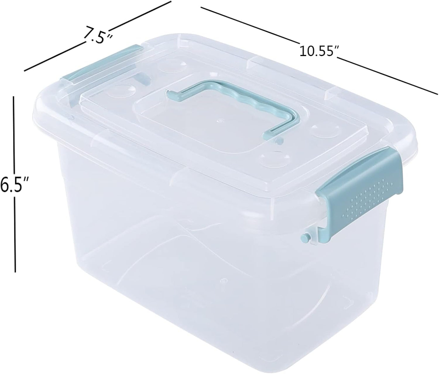 Contenedor 6qt plástico con mango verde menta 6 Pzas