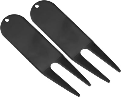 Herramienta reparación césped golf metal negro 2uds