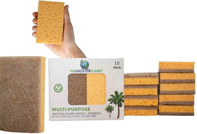 Esponjas cocina celulosa madera paquete 10 biodegradables