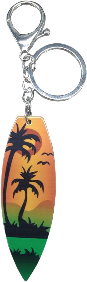 Llavero playa acrílico con árbol coco personalizado