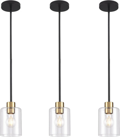 Luces colgantes isla cocina vidrio 3x12pulg