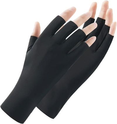 Guantes UV seda hielo sin dedos para mujer al aire libre