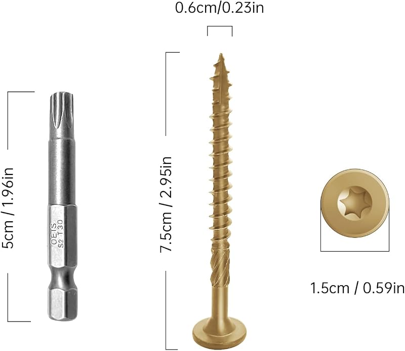 Tornillos cubierta 3" resistentes madera 150uds