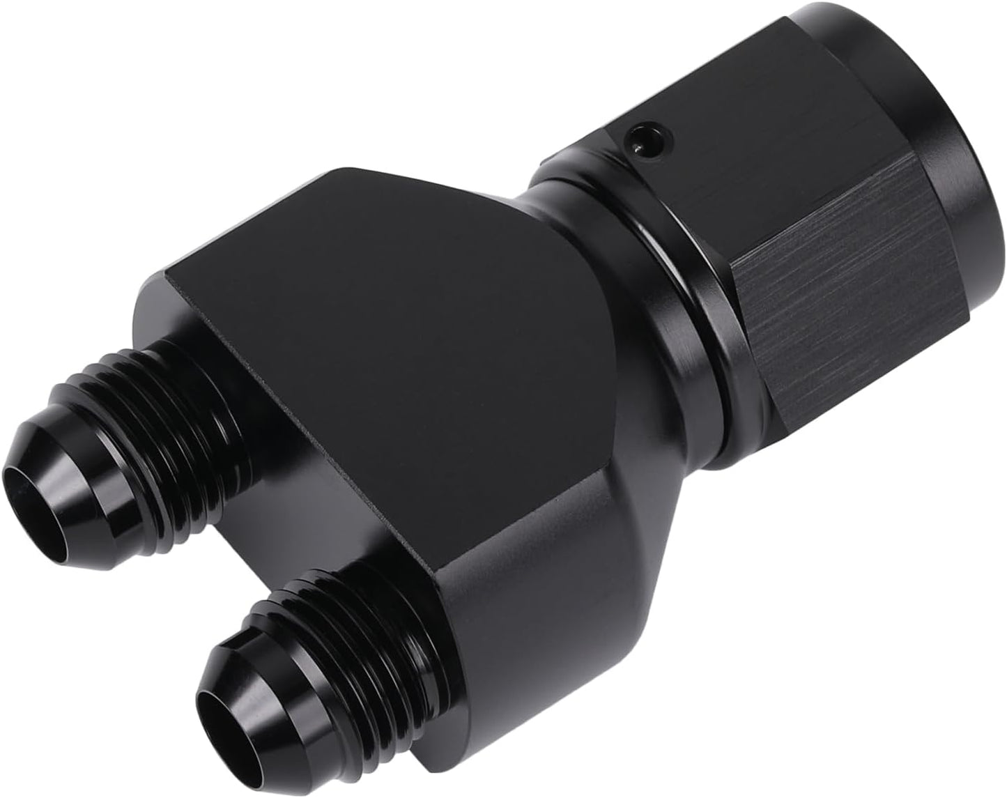 Adaptador tubería combustible aluminio negro 10AN a 6AN