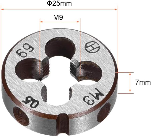 M9x0.5 muere redondo acero aleación derecha