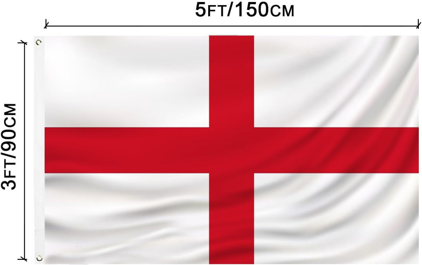 Bandera Inglaterra 3x5poliéster cabecera lona doble costura