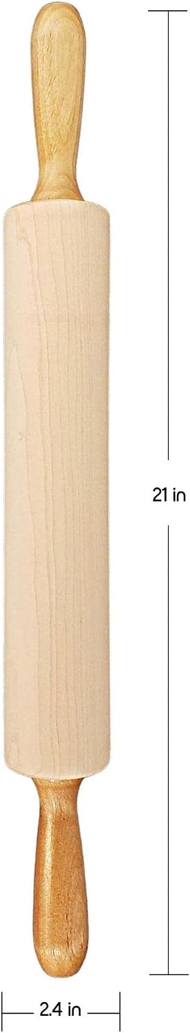 Rodillo de masa de pizza 2.4x12pulg madera natural