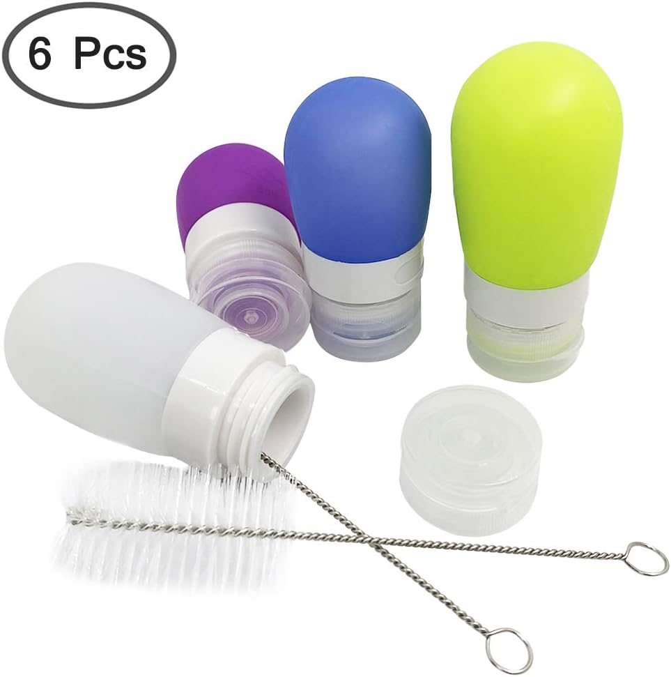4 Botellas Aderezo Ensalada 1.3-2oz Portátiles con Cepillos