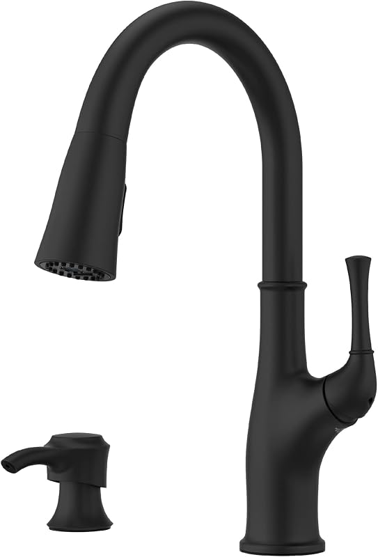 Grifo cocina rociador dispensador jabón negro F5297AWB