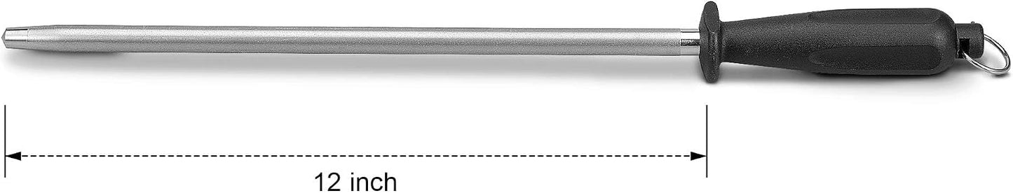 Varilla afilar cuchillos acero carbono negro 12pulg