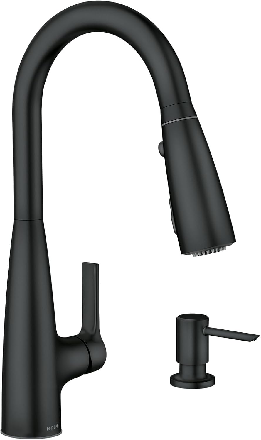 Grifo cocina Haelyn una manija negro con luz LED y