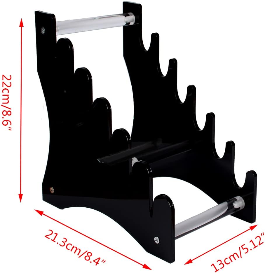 Soporte acrílico para cuchillos EDC 6 pzas negro