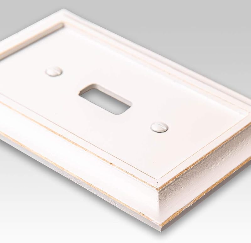 Placa pared dúplex madera blanco envejecido