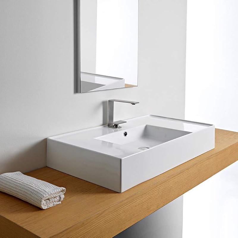 Fregadero baño un agujero tamaño único blanco
