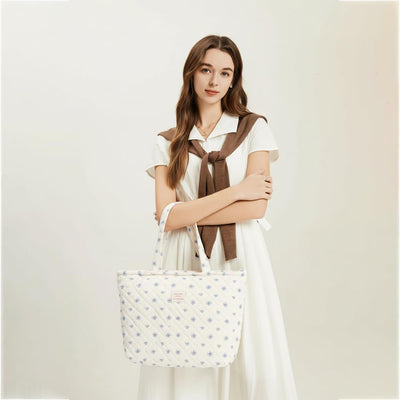 Bolsa hombro acolchada floral reutiliz. para mujer