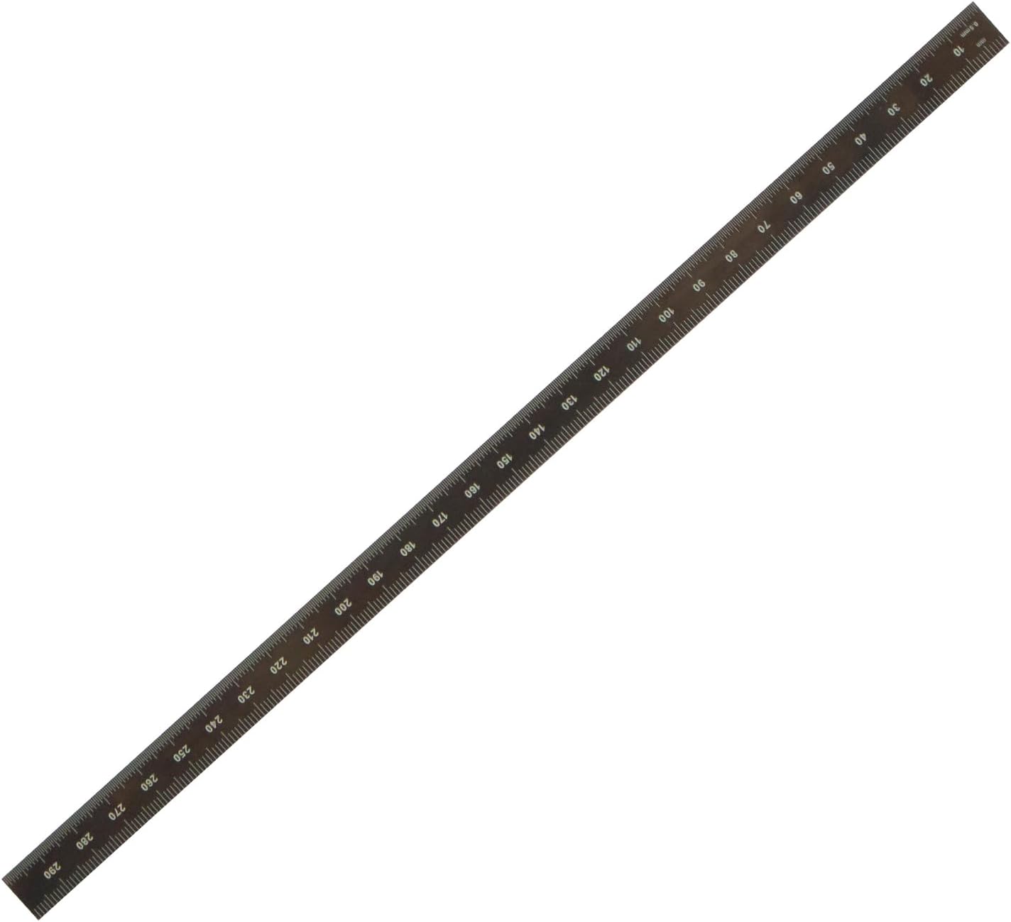 Regla acero inox 11.811pulg cromado negro graduación métrica