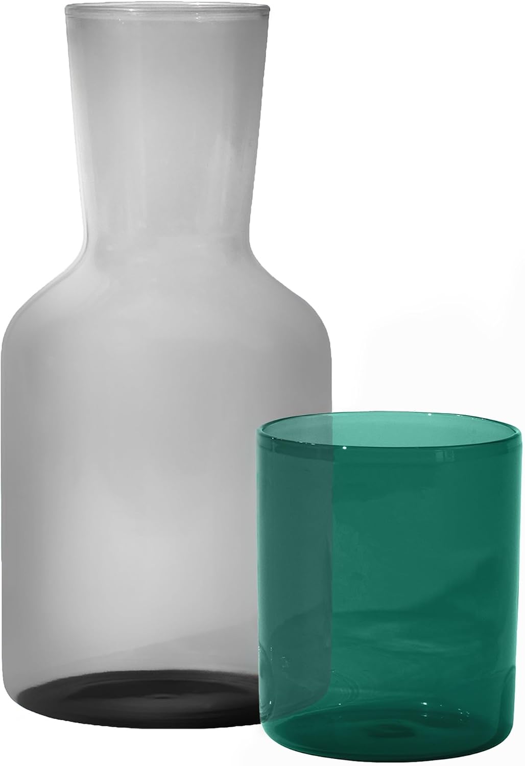 Set jarra y taza vidrio sin BPA bebidas gris