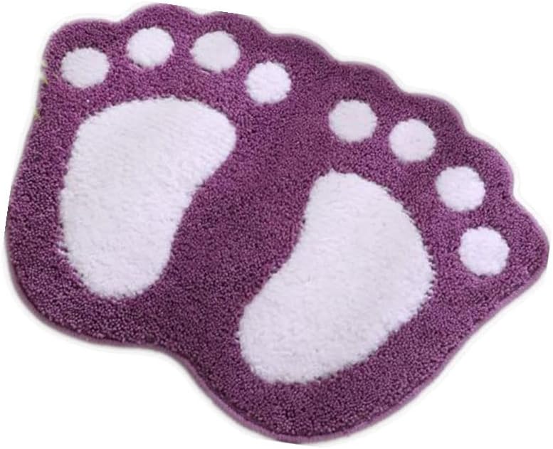 Tapete baño antideslizante microfibra 16x24pulg morado