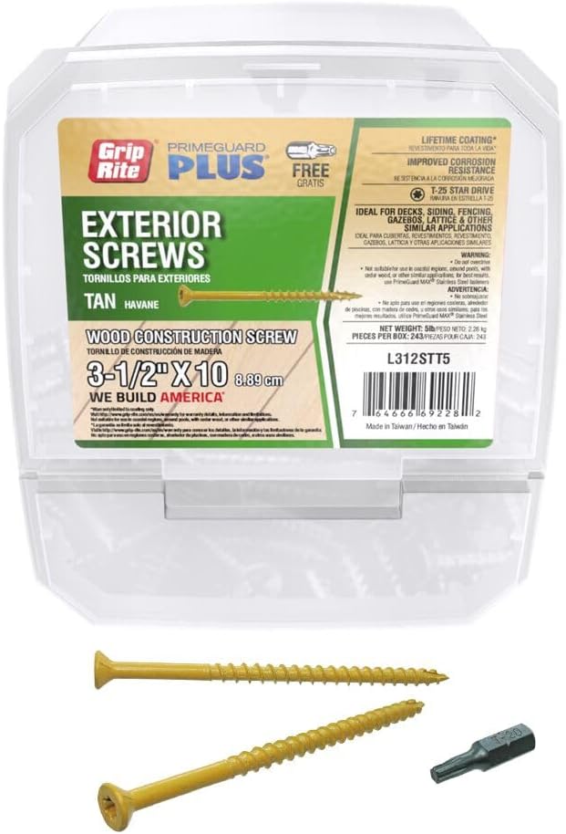 Tornillo madera bronceado caja 5lb