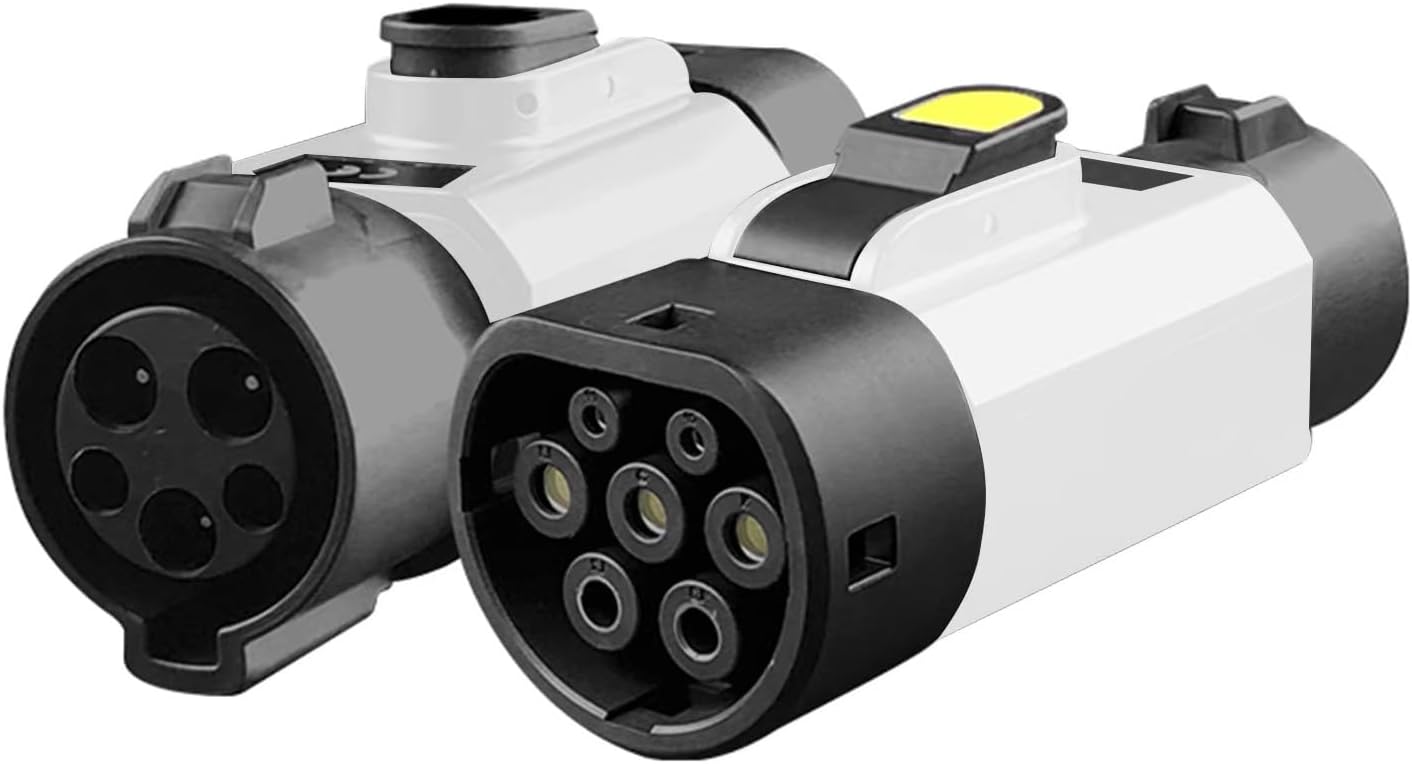 Adaptador EV Tipo 1 a 2 Cargador Blanco SAE a IEC