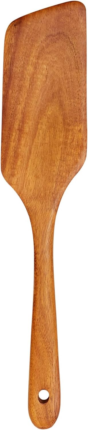 Espátula madera teca para cocina tortitas huevos
