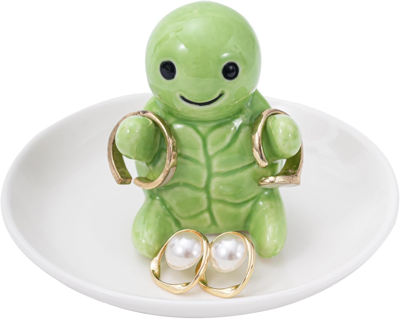 Soporte anillos tortuga cerámica decoración habitación