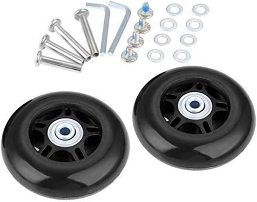 Kit 2 Ruedas Maleta OD 80mm x 24mm con Rodamientos ABEC