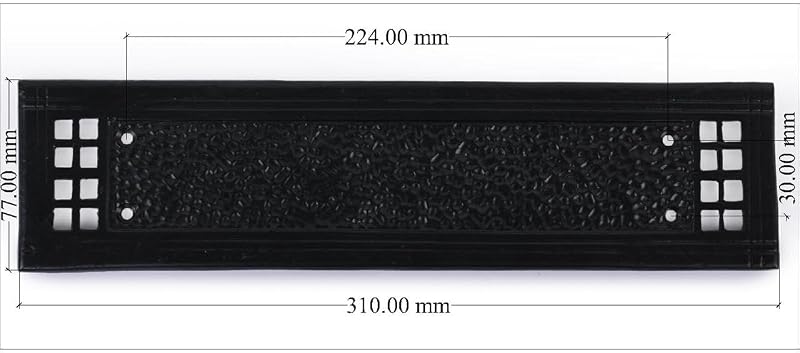 Placa empuje hierro 12.1x3.1x2.2" puerta negro antiguo