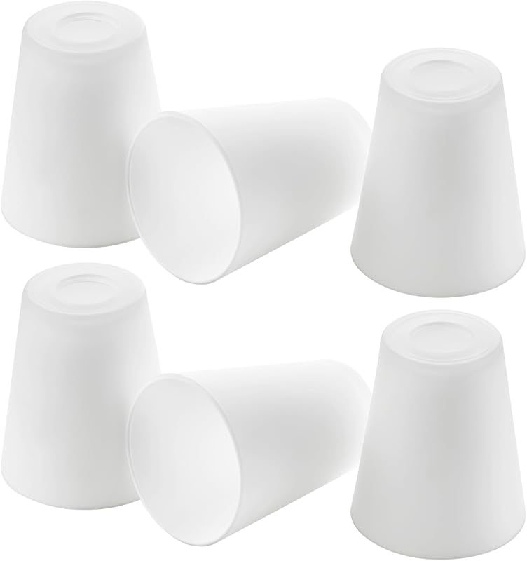 Pantalla vidrio esmerilado E26 1-5/8" set 6 blancas cono