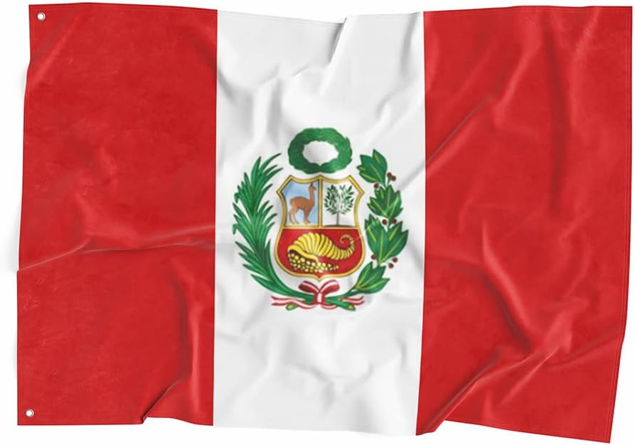 Bandera Perú poliéster 3x5ft uso interior exterior
