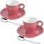 Set 2 Tazas Espresso Porcelana Platillo 80ml Rosa