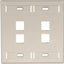 Placa pared QuickPort doble salida 4 puertos marfil