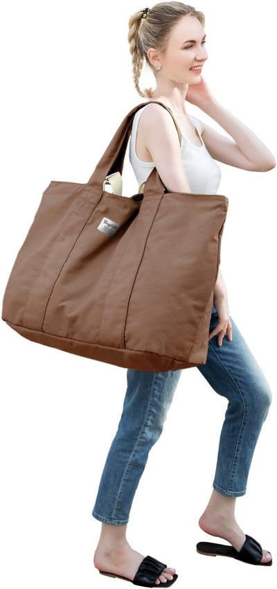 Bolso viaje algodón 50L para mujer resistente 22''