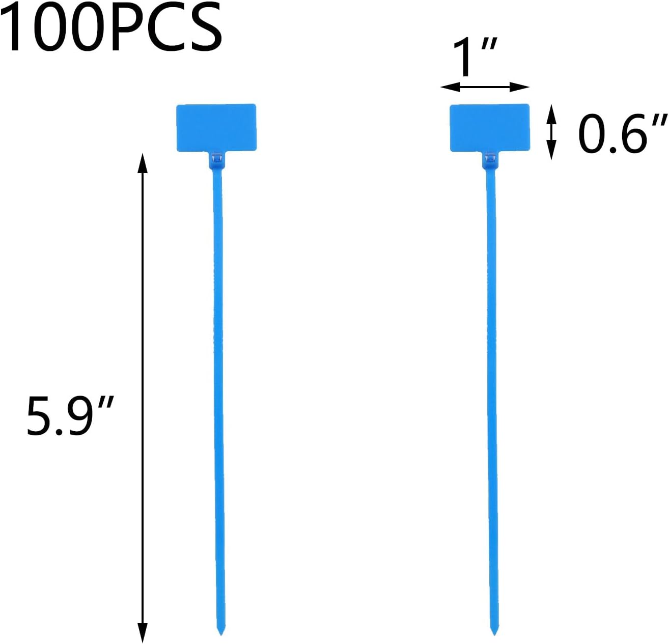 100 Etiquetas Azules para Cables de Nailon