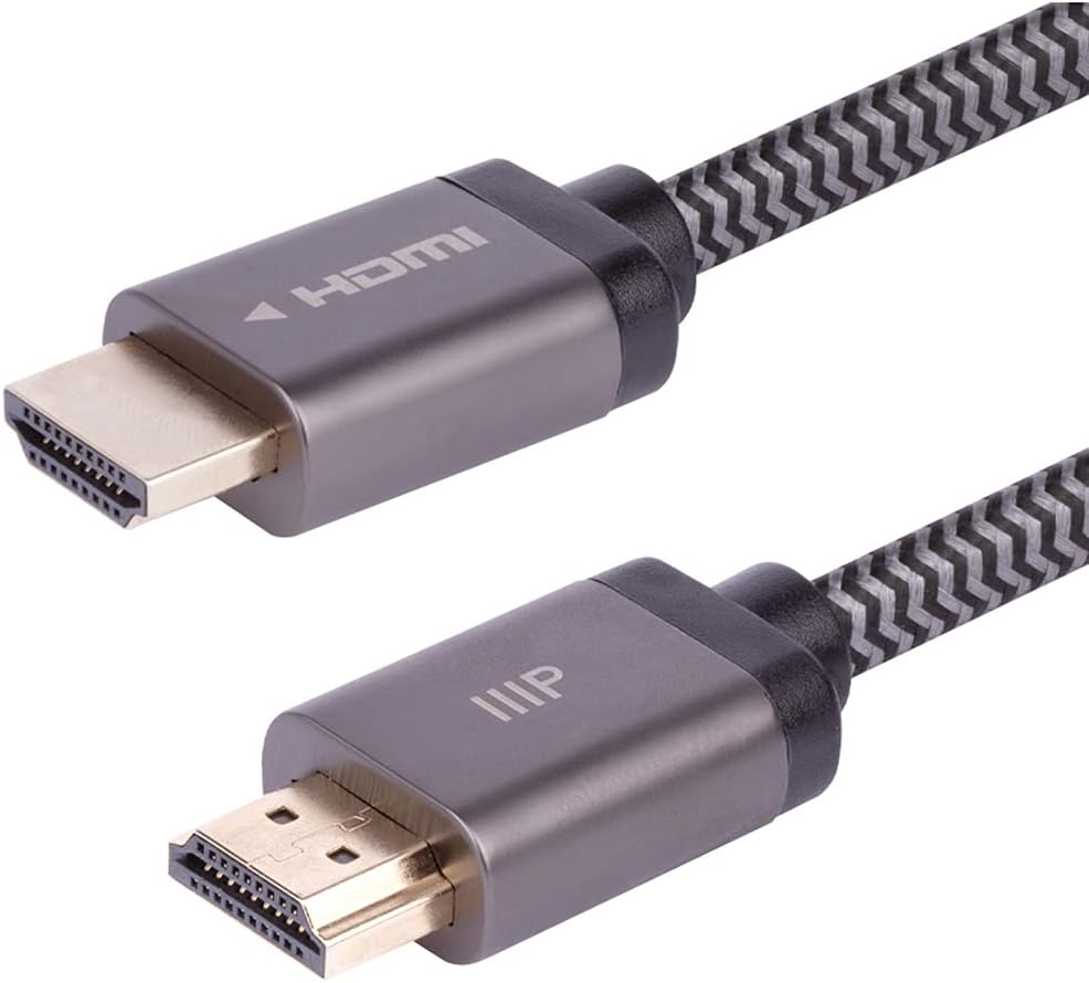 Cable HDMI 2.1 trenzado 8K 60Hz 48Gbps 3 pies negro/gris