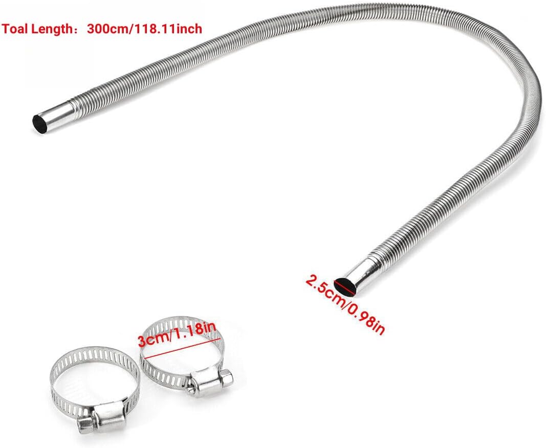 Tubos escape repuesto calentador diesel 118" acero inox