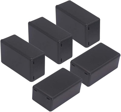 5 Cajas Plástico ABS para Proyectos Eléctricos Negro