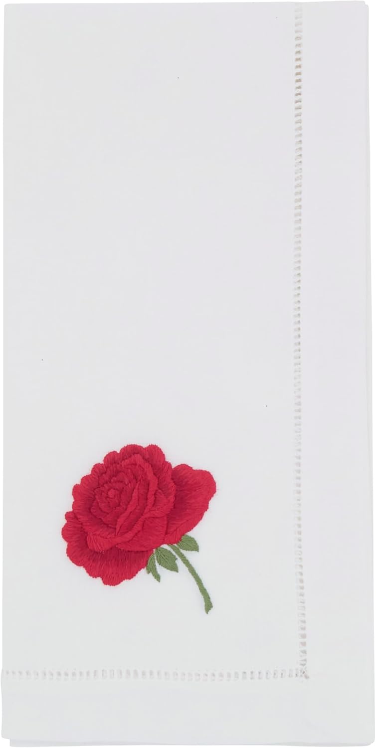 Set 6 servilletas algodón bordado floral 20x20pulg