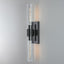 Aplique pared 2 luces negro mate vidrio espejo dormitorio