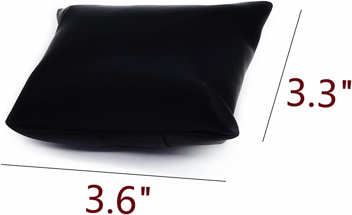10 Pzas Almohadillas Joyería Cuero PU Negro