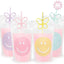 Bolsas bebida sonrientes con pajitas mariposa 16uds