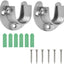 2 Pzas Enchufes Acero Inox Soporte Barra Armario U