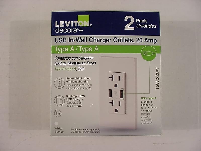 Cargador USB tipo A pared 20A para teléfonos blancos
