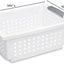 Cesta apilable plástico 4 pzas color blanco asas grises
