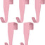 5 Ganchos Metal para Puerta Armario Rosa