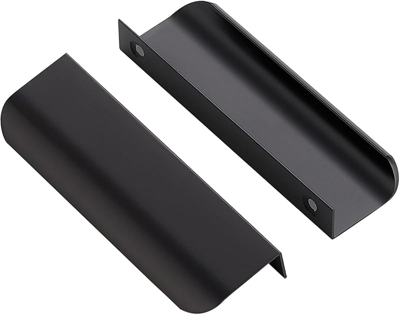 Set 20 Tiradores Borde Negro Mate 96mm para Cajones Cocina