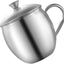 Taza leche acero inox 3.74x3.54pulg mango ergonómico