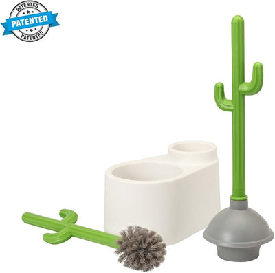Set destapador y cepillo inodoro cactus baño