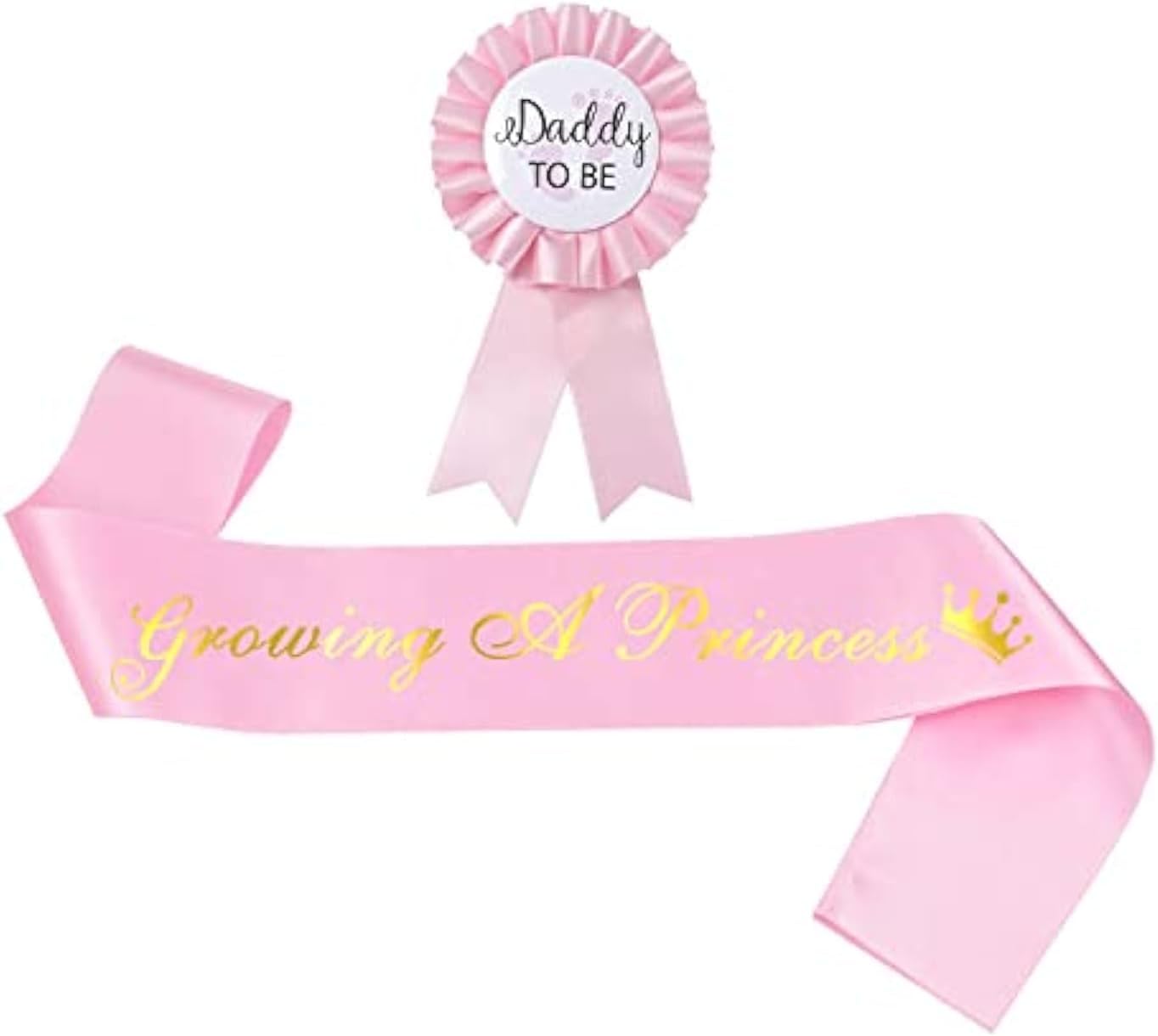 Kit pin hojalata banda rosa baby shower texto princesa