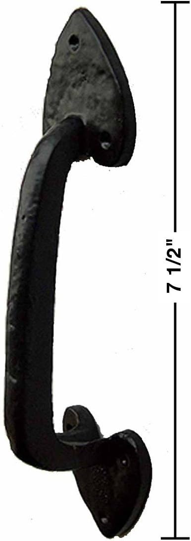 2 Manijas hierro forjado negro 7.5pulg con accesorios